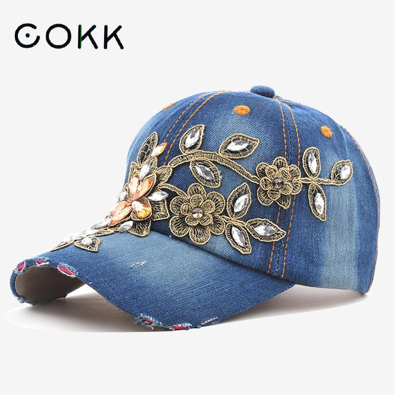 Embroidery On Jeans - COKK المرأة قبعة بيسبول الماس اللوحة