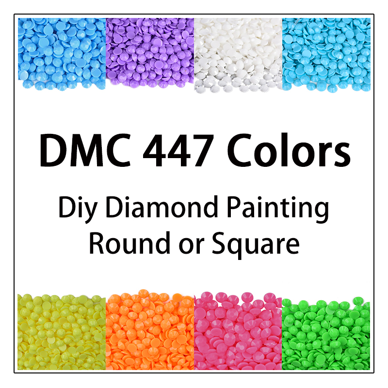 Embroidery Glass Beads - DMC 447 ألوان 5D لتقوم بها
