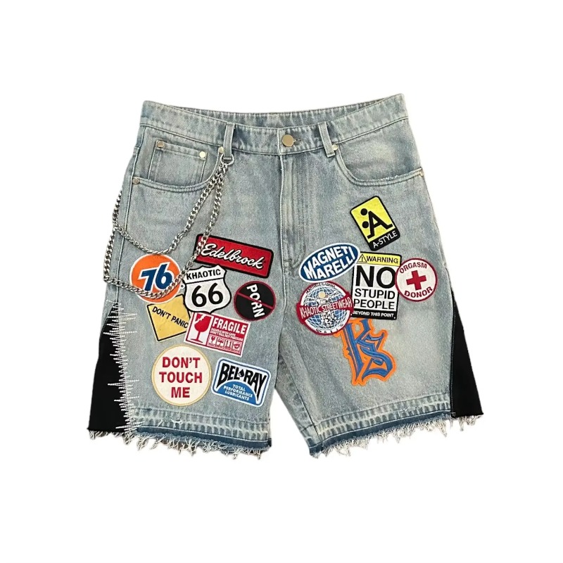 Embroidery On Jeans - الأمريكية الرجعية الدنيم السراويل Y2K الجينز