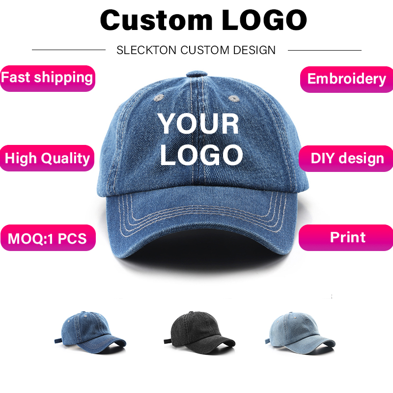 Embroidery Design Logo - SLECKTON قبعة مخصصة شعار التطريز قبعة