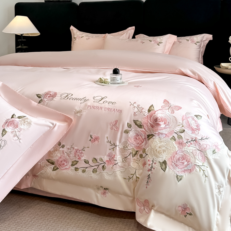 Embroidery Quilt Cover - طقم أغطية سرير فاخر 100% قطن