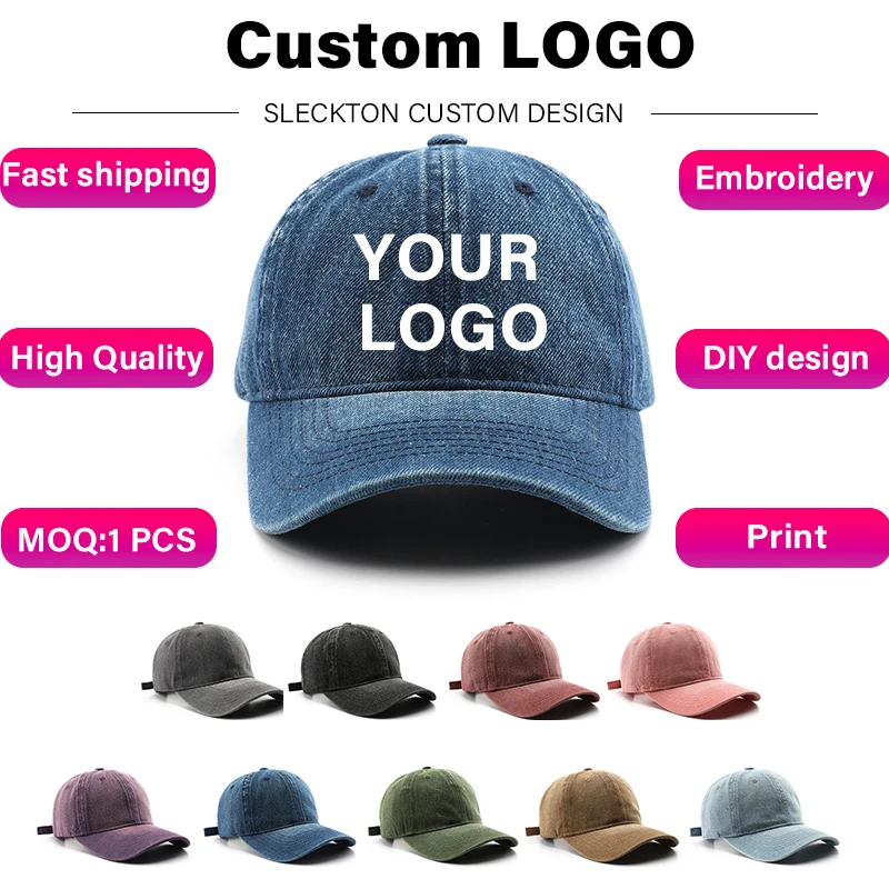 Embroidery Design Logo - SLECKTON شعار مخصص قبعة بيسبول للرجال