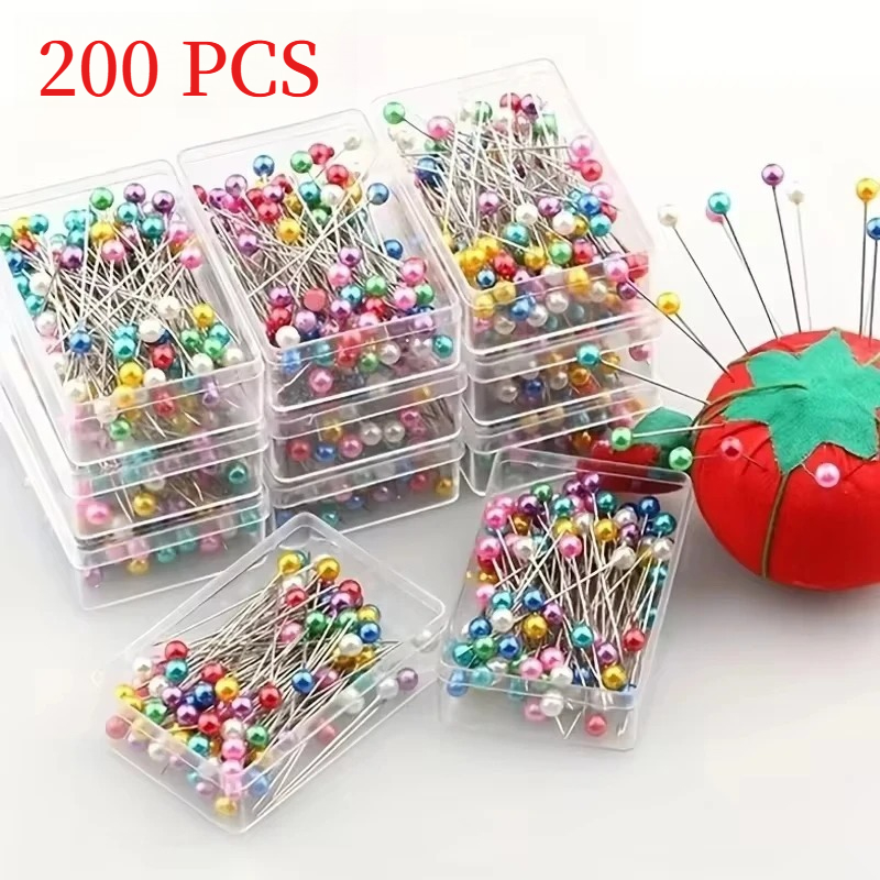 Embroidery Glass Beads - 200/100 قطعة من إبر الخياطة العصرية