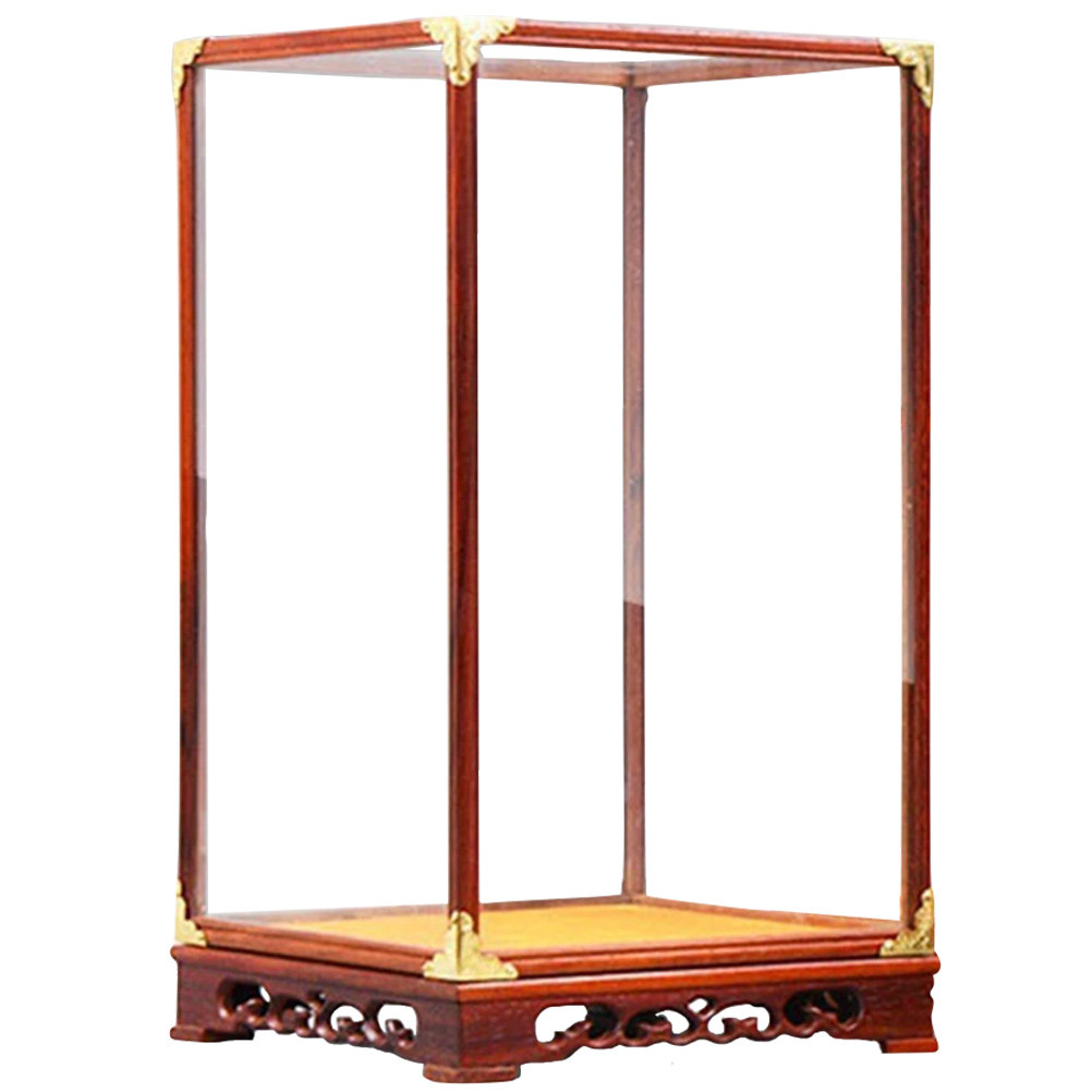 Frame Display Wood - صندوق عرض زجاجي لحماية تماثيل بوذا،