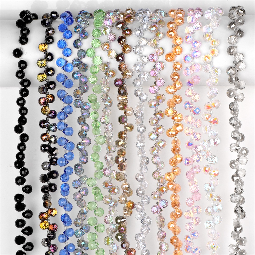 Embroidery Glass Beads - 8x10 مللي متر الأوجه كريستال دمعة