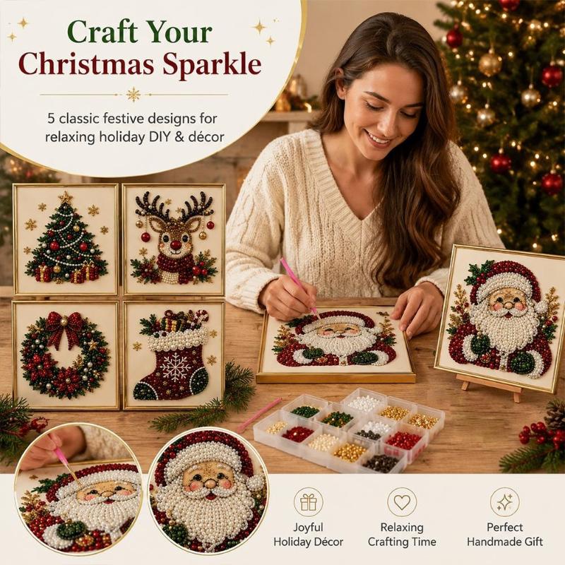قطعة واحدة من طقم فن الخرز ثلا - مراجعة Embroidery Xmas Kits وسعره