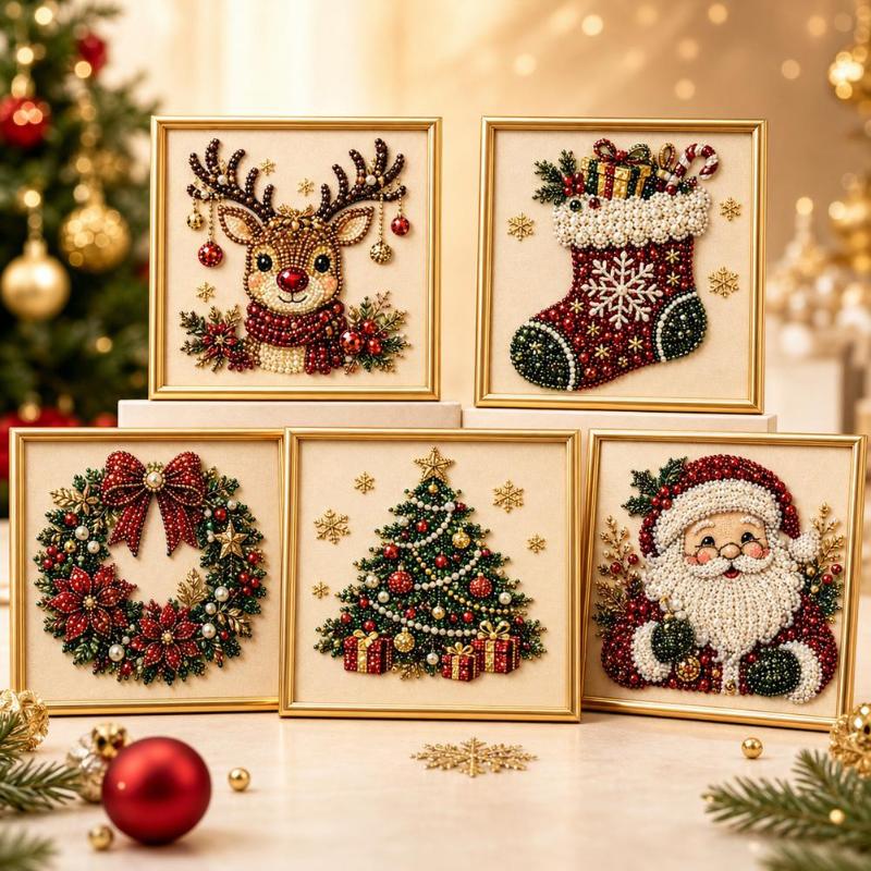 قطعة واحدة من طقم فن الخرز ثلا - مراجعة Embroidery Xmas Kits وسعره