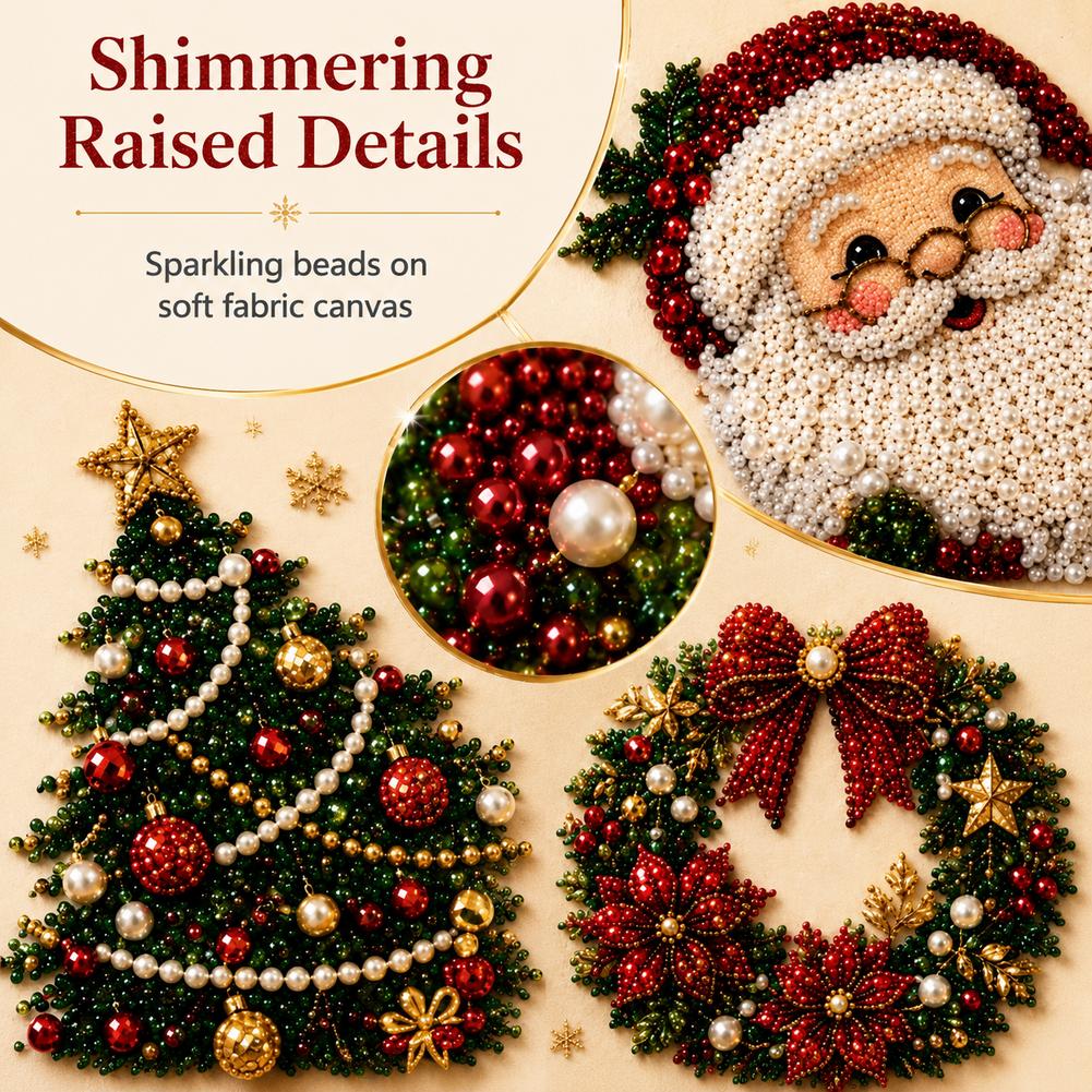 طقم فني لتطريز اللؤلؤ على شكل  - مراجعة Embroidery Xmas Kits وسعره