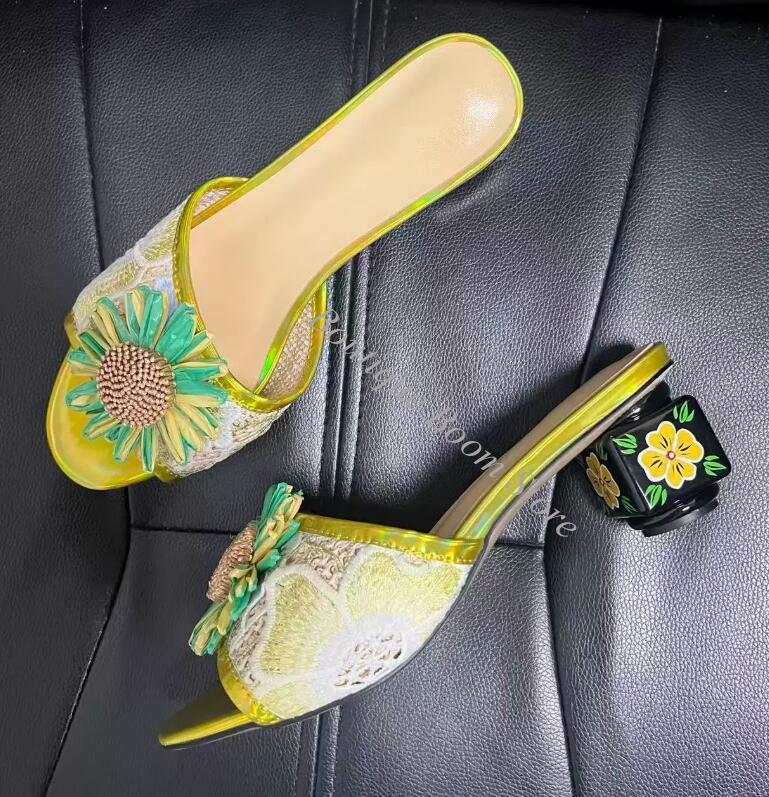 صندل نسائي مزين بتطريز زهور دا - مراجعة Embroidery Lace وسعره