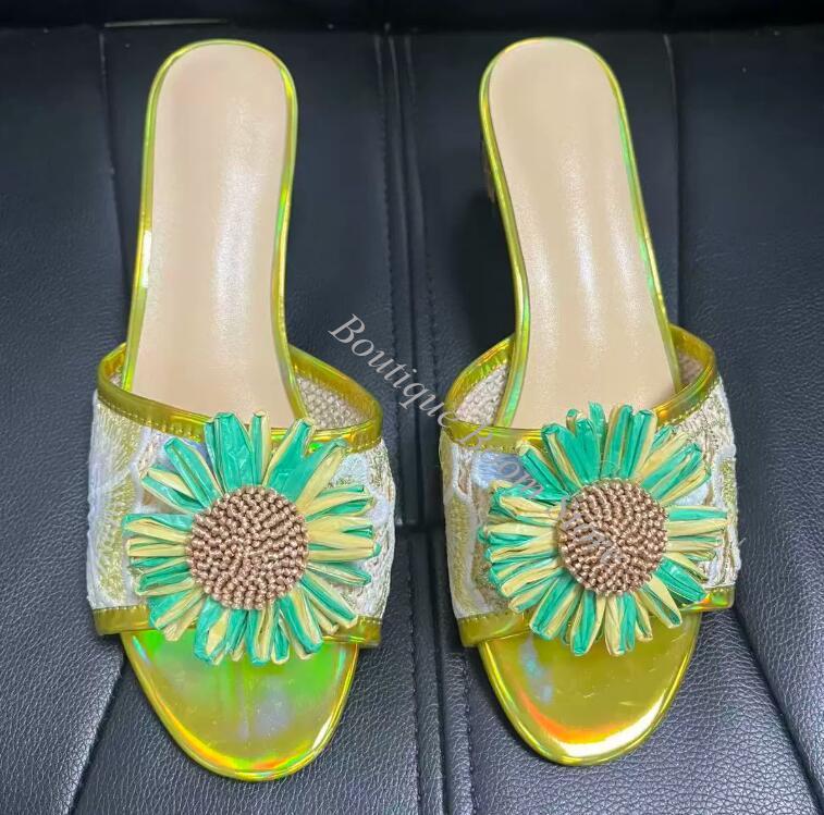 صندل نسائي مزين بتطريز زهور دا - مراجعة Embroidery Lace وسعره