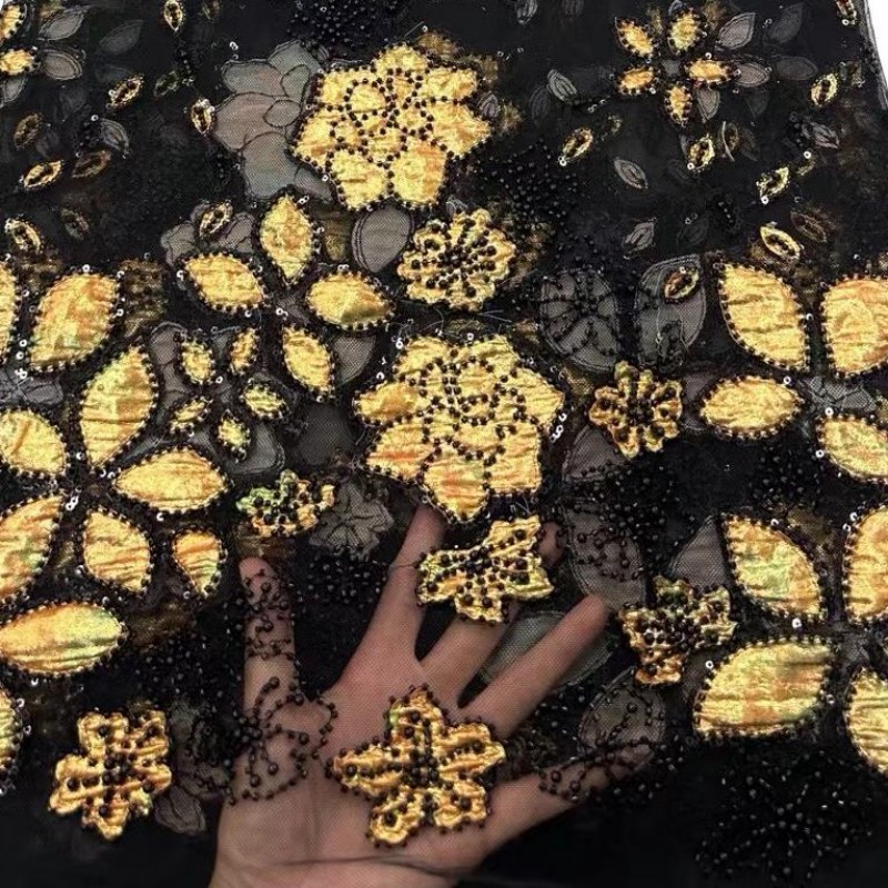 قماش دانتيل مطرز فرنسي فاخر مص - مراجعة Embroidery Ai وسعره