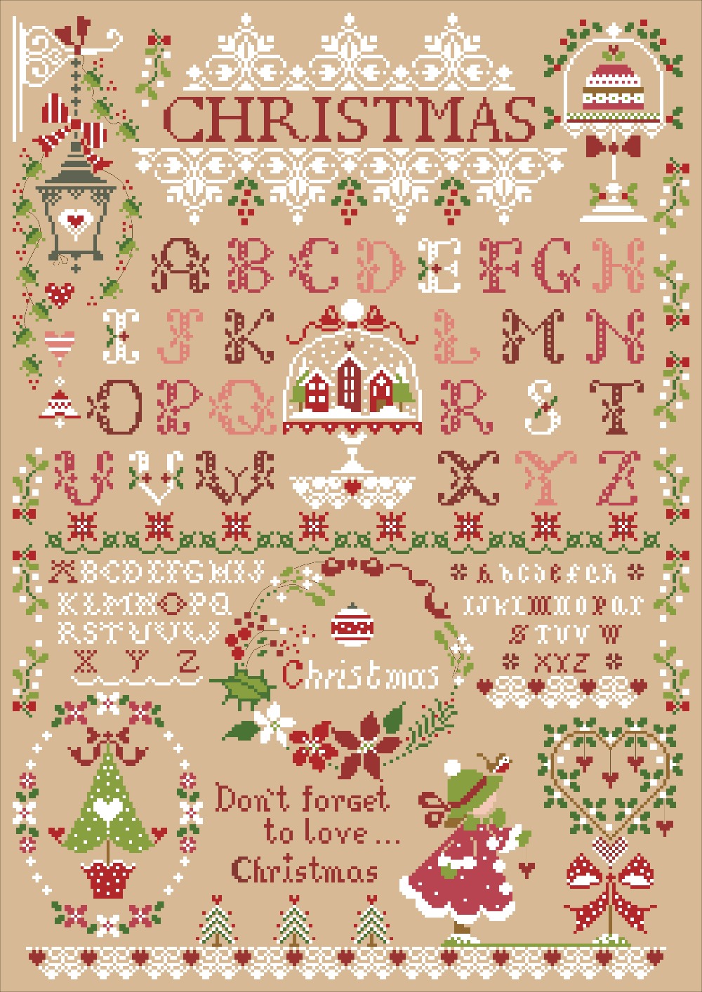 عيد الميلاد فتاة عبر الابره عد - مراجعة Embroidery Xmas Kits وسعره