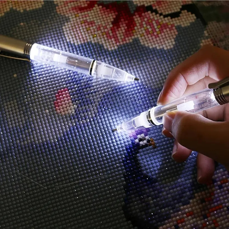 قلم رسم بالألماس مع إضاءة LED، - مراجعة Embroidery Painting وسعره