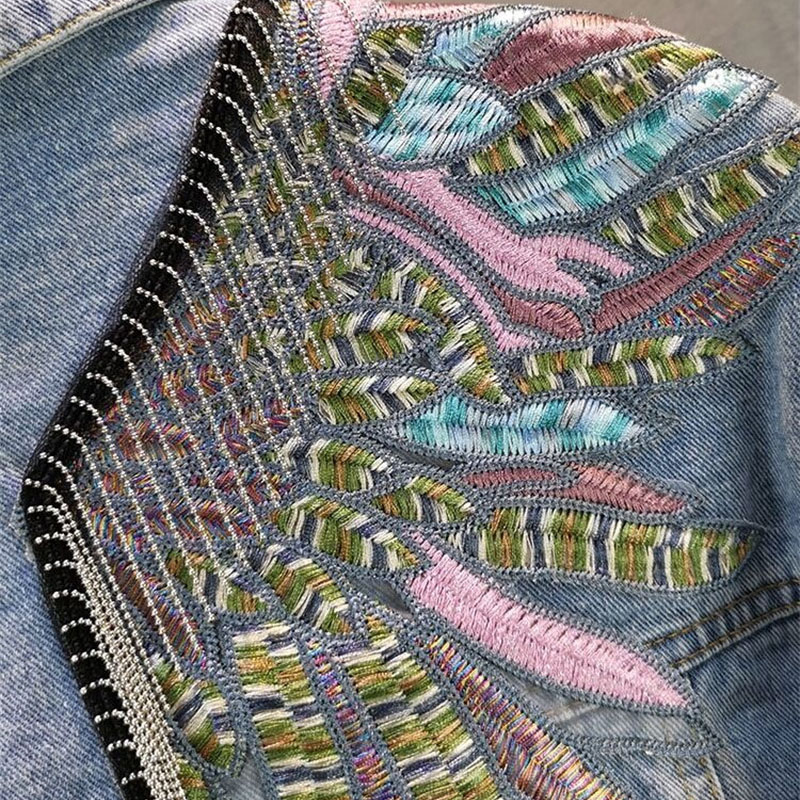 جاكيت دنيم نسائي جديد لخريف 20 - مراجعة Embroidery On Jeans وسعره