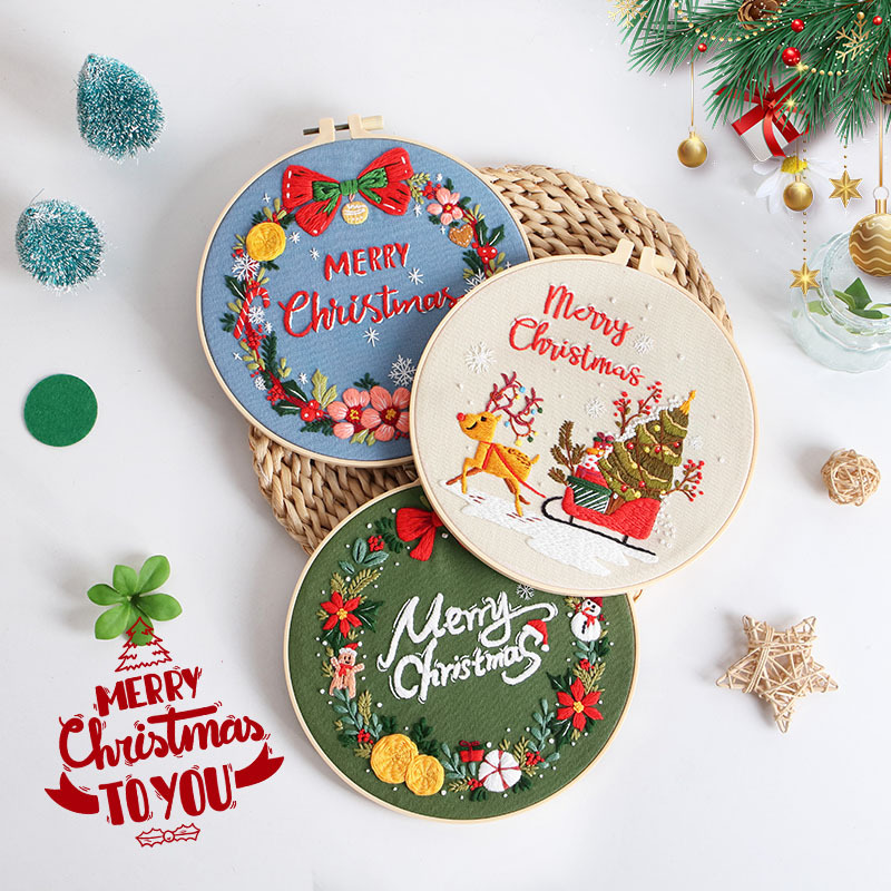 عيد ميلاد سعيد DIY التطريز عدة - مراجعة Embroidery Xmas Kits وسعره