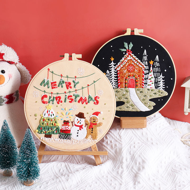 عيد ميلاد سعيد DIY التطريز عدة - مراجعة Embroidery Xmas Kits وسعره