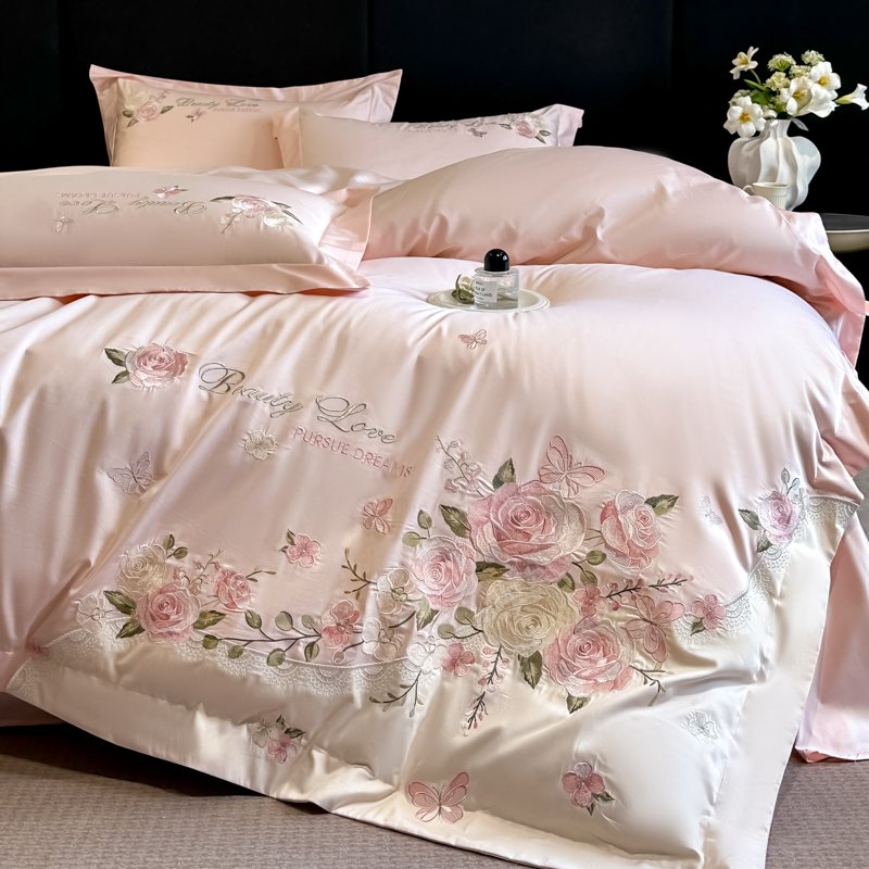 طقم أغطية سرير فاخر 100% قطن م - مراجعة Embroidery Quilt Cover وسعره
