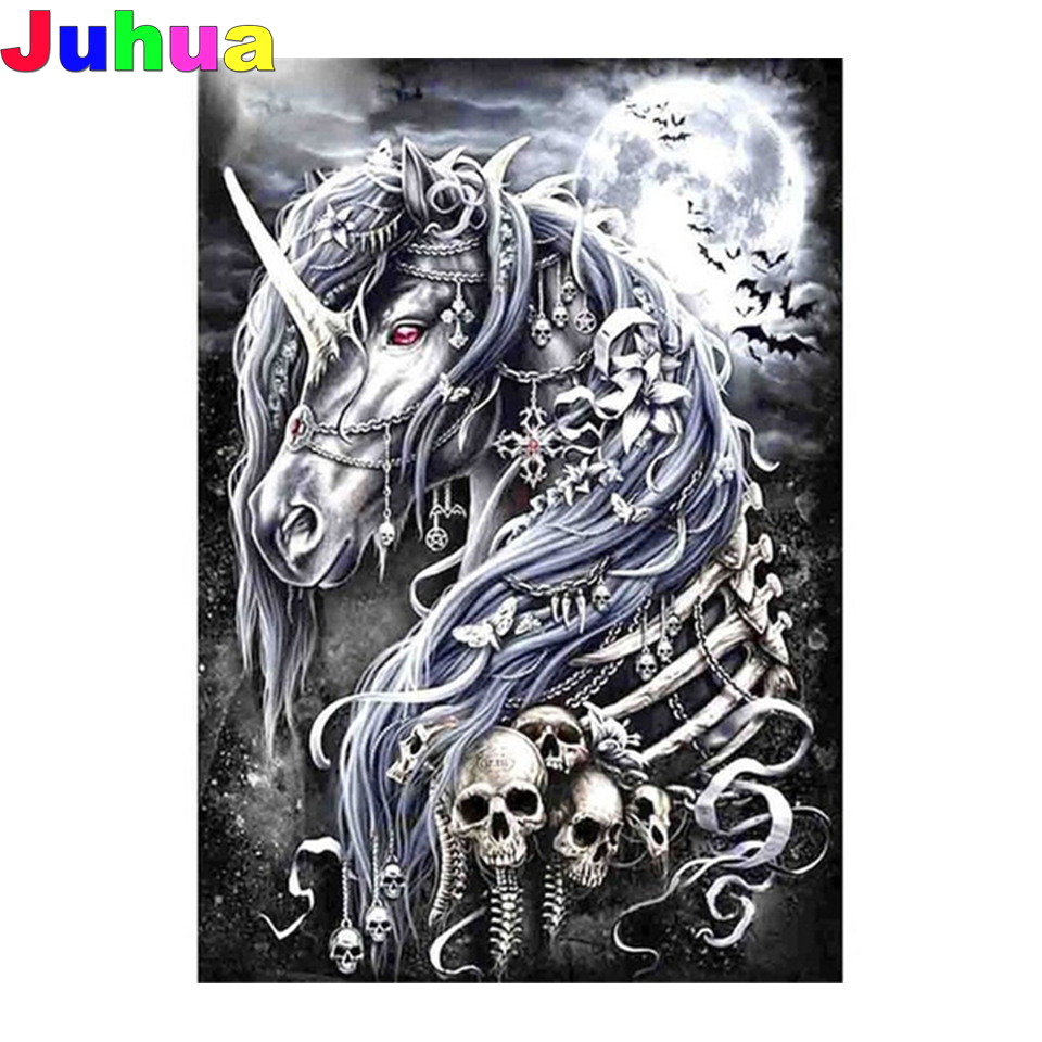 جمجمة يونيكورن الحفر الكامل ال - مراجعة Embroidery Unicorn وسعره