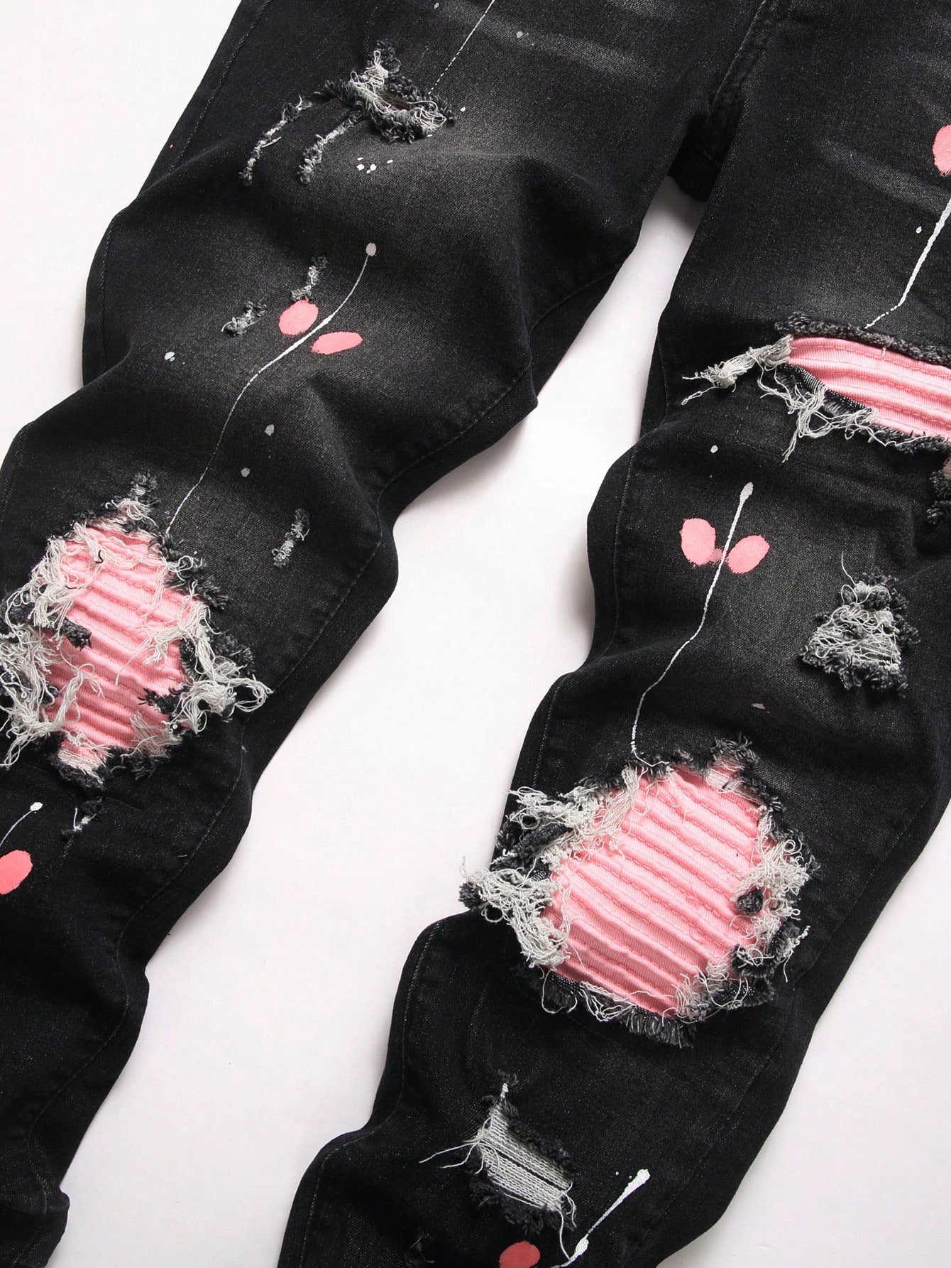 جينز رجالي ممزق عالي المرونة،  - مراجعة Embroidery On Jeans وسعره