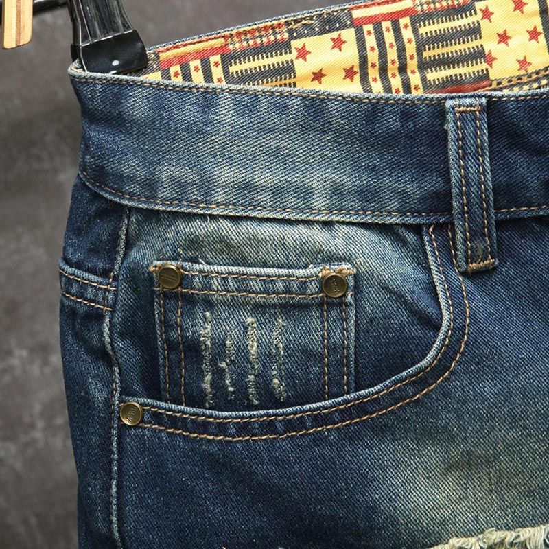شورت جينز رجالي جديد بتصميم أو - مراجعة Embroidery On Jeans وسعره