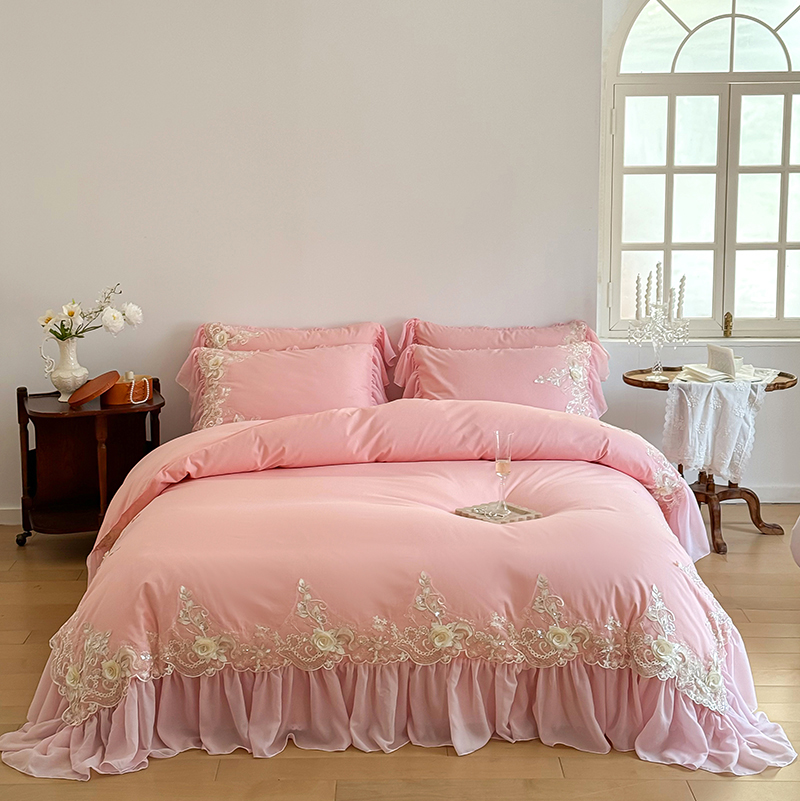 أنيقة الدانتيل روز التطريز الف - مراجعة Embroidery Quilt Cover وسعره