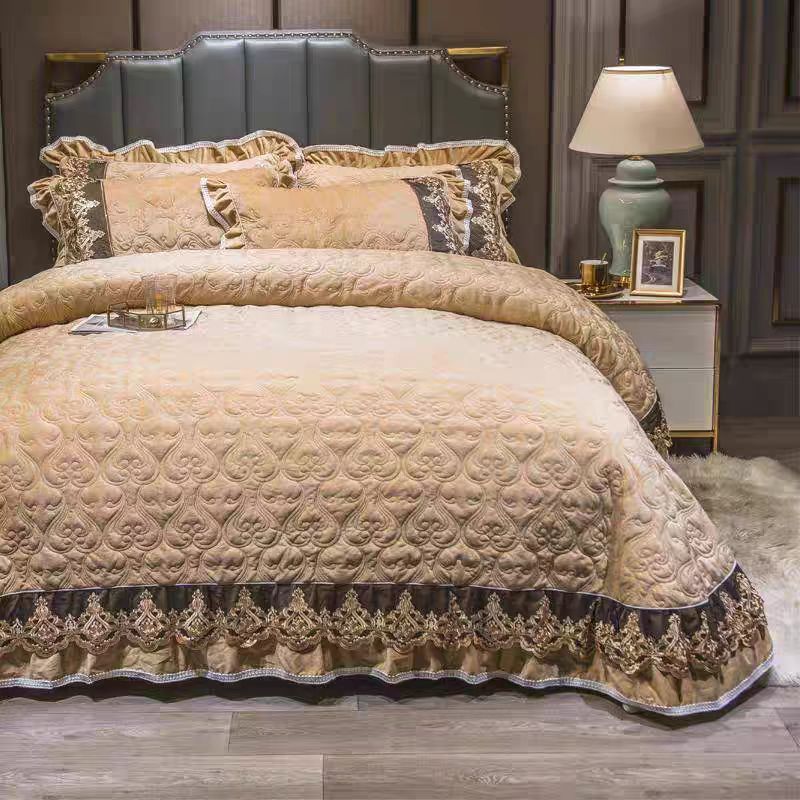 الفاخرة الأوروبية كريستال المخ - مراجعة Embroidery Quilt Cover وسعره